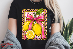 Coquette Lemon PNG, Pink Bow Lemon Summer Sublimation Design Product Image 4