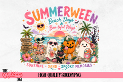 Retro Summerween PNG, Halloween Beach Days Shirt Design Product Image 1
