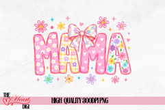Coquette Preppy MAMA PNG, Pink Coquette Mama Writing PNG Product Image 1