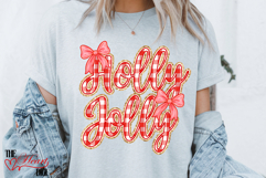 Holly Jolly Christmas PNG, Red Preppy Christmas Png Product Image 4