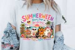 Retro Summerween PNG, Halloween Beach Days Shirt Design Product Image 2