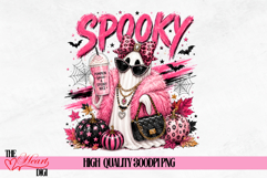 Halloween Glam Ghoul PNG, Spooky Pink Ghost Sublimation Product Image 1