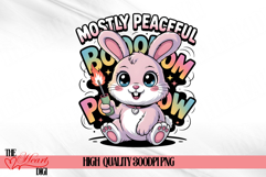 Funny Bunny PNG, Mostly Peaceful Sublimation PNG Product Image 1
