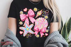 Coquette Summer Beach PNG, Preppy Coastal Seashell Shirt PNG Product Image 3