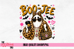 Boo-Jee Leopard Print Ghost PNG, Halloween Fall Ghost Sublim Product Image 1