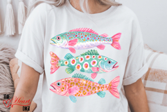 Coastal Fish PNG, Preppy Fish Shirt Design, Colorful Fishes Product Image 3