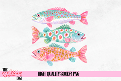 Coastal Fish PNG, Preppy Fish Shirt Design, Colorful Fishes Product Image 1