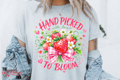 Hand Picked to Bloom PNG, Strawberries Quote PNG Product Image 3
