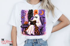 Spooky Ghost Reading Books PNG, Halloween Shirt PNG Product Image 2