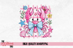 Preppy Coquette Crab PNG, Coquette Summer PNG, Crabby Summer Product Image 2