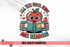 All The Cool Kids Are Reading PNG, Positive Quotes PNG Product Image 1