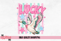 Lucky Duck Striped Png, Retro Summer Coastal Preppy PNG Product Image 1