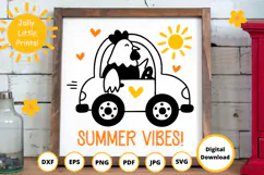 Summer Vibes SVG | Chicken in Car Cut File | Funny Farm SVG Product Image 5