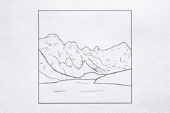 Mountain SVG, Moraine Lake, Hand Drawn Mountain Square Product Image 1