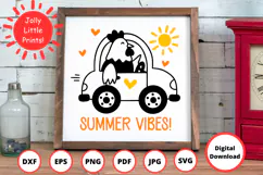 Summer Vibes SVG | Chicken in Car Cut File | Funny Farm SVG Product Image 1