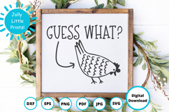 Guess What Chicken Butt SVG | Chicken SVG | Chicken Lady SVG Product Image 1