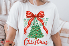 Flower Merry Christmas PNG, Christmas Tree Sublimation PNG Product Image 3