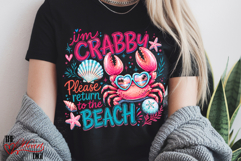 Funny Beach PNG, If Crabby Please Return To The Beach PNG Product Image 3
