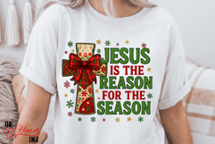 Jesus Is The Reason For The Season PNG, Preppy Christmas PNG Product Image 3