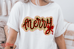 Merry Gingham PNG, Red Christmas Coquette Bow Sublimation Product Image 4