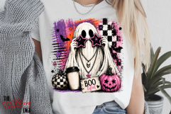 Halloween Checkered Brushstroke Ghost PNG, Preppy Girly PNG Product Image 4