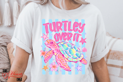 Turtley Over It Png, Preppy Sea Turtle PNG, Cute Turtle PNG Product Image 4
