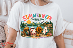 Retro Summerween PNG, Halloween Lake Life Shirt Design Product Image 2