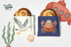 Marine Illustrations in Children’s Style 17 PNG Cliparts Product Image 5