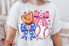 Baseball Coquette Bow Png, Preppy Game Day Shirt Design Product Image 2