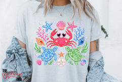 Preppy Floral Beach Crab Png, Coastal Summer Crab Png Product Image 4
