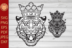 Tiger Head with Crown - eps, jpg, dxf, svg, pdf, png files Product Image 1