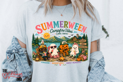 Retro Summerween PNG, Halloween Lake Life Shirt Design Product Image 3