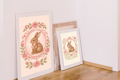 Vintage Watercolor Rabbits Clipart Hand-Painted Illustration Product Image 6