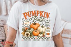 Pumpkin Patch PNG, Retro Autumn Shirt Design, Farm Fresh PNG Product Image 3