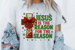 Jesus Is The Reason For The Season PNG, Preppy Christmas PNG Product Image 4