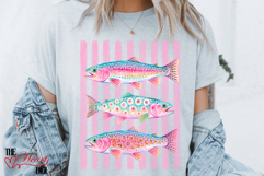 Pastel Fish PNG, Coastal Preppy Lake Life Sublimation Design Product Image 2