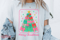 Merry Christmas Coquette Pink Bow Tree PNG Product Image 3