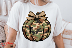 Camouflage Coquette Pumpkin PNG, Fall Pumpkin Png Product Image 2