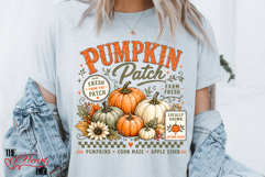 Pumpkin Patch PNG, Retro Autumn Shirt Design, Farm Fresh PNG Product Image 4