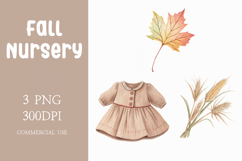 Soft Fall Leaves &amp; Baby Decor Clipart Product Image 1