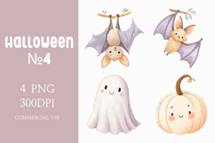 Adorable Halloween Animals and Pumpkin Illustration Pack Product Image 1