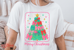 Merry Christmas Coquette Pink Bow Tree PNG Product Image 4