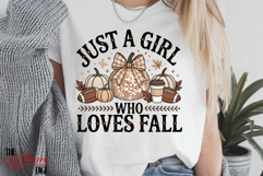 Just a Girl who Loves Fall PNG, Autumn Sublimation Design Product Image 3