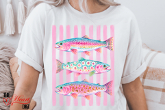 Pastel Fish PNG, Coastal Preppy Lake Life Sublimation Design Product Image 3