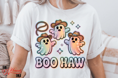Boo Haw PNG, Iridescent Ghosts Sublimation Design Product Image 2