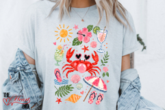 Summer Vibes T-shirt, Preppy Crab Summer Sublimation PNG Product Image 4
