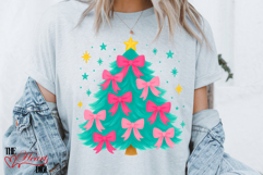 Pink Bow Coquette Christmas Tree PNG, Holiday Vibes Png Product Image 2