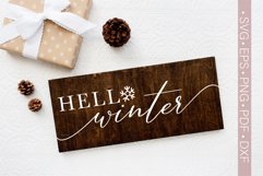 Hello Winter Svg, Winter Svg Cut File Winter Sign Svg Dxf Product Image 1