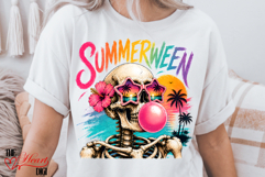 Summerween Skeleton PNG, Colorful Skull Bubblegum PNG Product Image 2