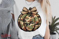 Camouflage Coquette Pumpkin PNG, Fall Pumpkin Png Product Image 3